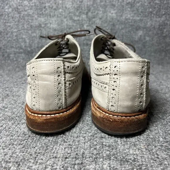 Allen Edmonds Banchory 8054 Mens 10.5 D Dress Shoes Gray Leather Wingtip Oxford